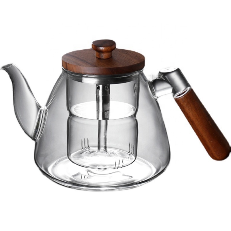 High borosilicate transparent glass wood boiling teapot cooking one electric ceramic stove tea boiling device