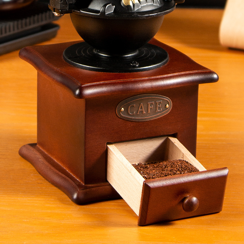 Retro Manual Coffee Grinder for Ceramic Grinding Core Wooden Hand Coffee Maker Machine BM139