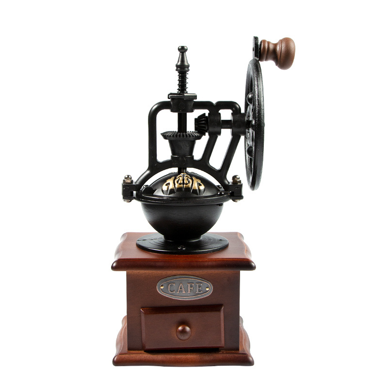 Vintage Manual Coffee Grinder for Expresso Wooden Hand Coffee Maker Machine BM139