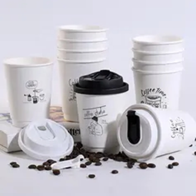 AT PACK 8Oz 12Oz 16Oz 20Oz Biodegradable Disposable Cafe Ethiopia Carton Single Wall Double Walls Coffee Pla Paper Cup With Lid