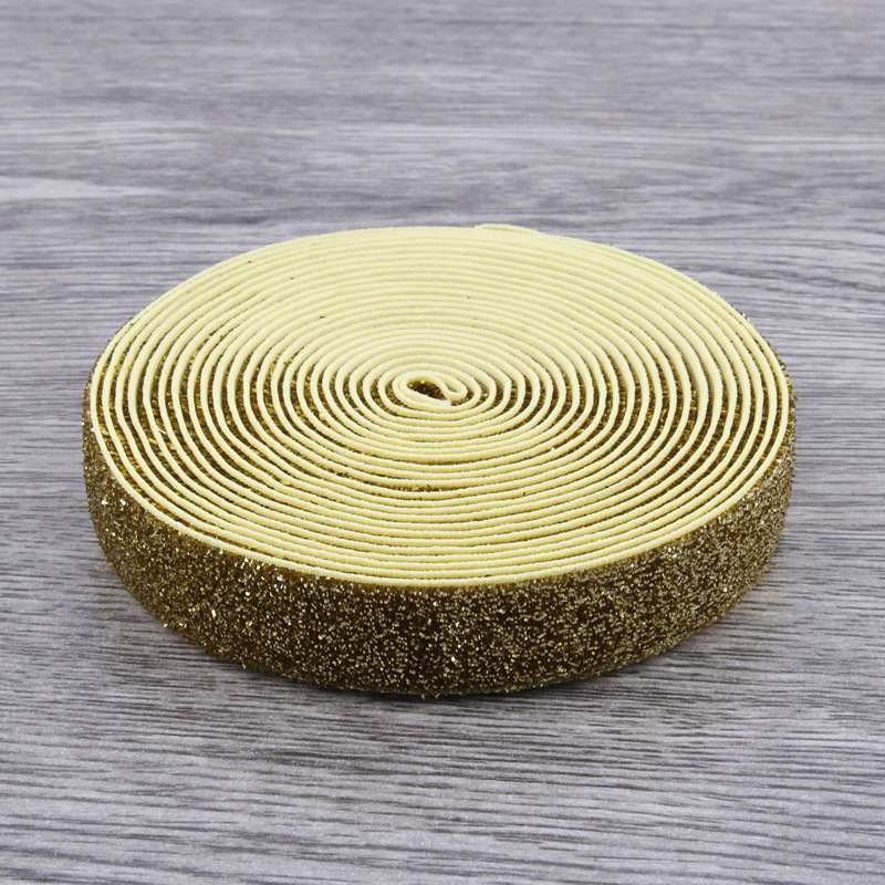 decorative metallic lurex elastic band ribbon 5/8 elastic webbing tape with metallic glitter