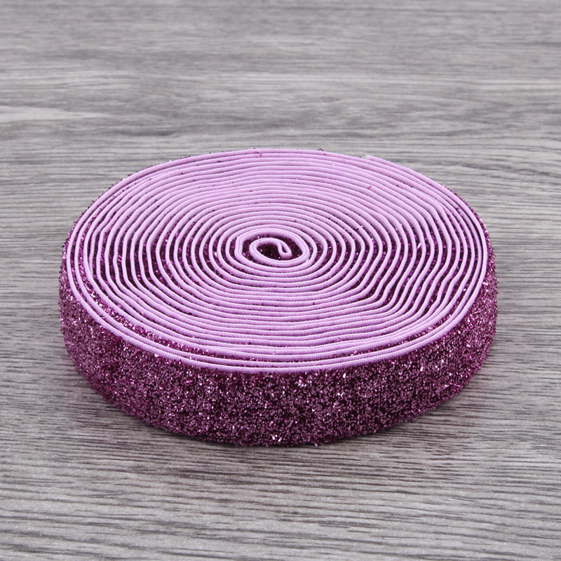 decorative metallic lurex elastic band ribbon 5/8 elastic webbing tape with metallic glitter