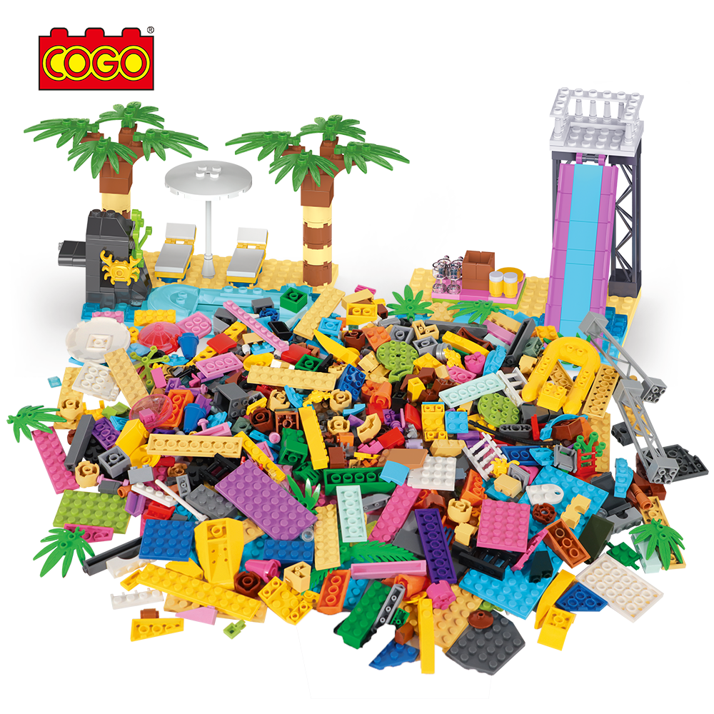 COGO 1200pcs Classic  ABS Building Blocks Sets DIY Bricks education Toy Compatible Building Block Toys