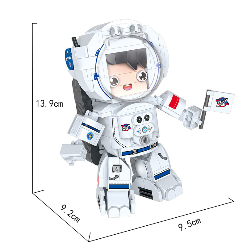 COGO Wholesale Plastic Q version Astronaut Space Build Bricks Assembly Kids Building Block Sets