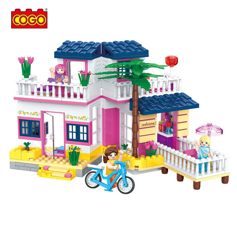 COGO Educational ABS Plastic House Building Blocks Set Creative Construction Build Block Toys