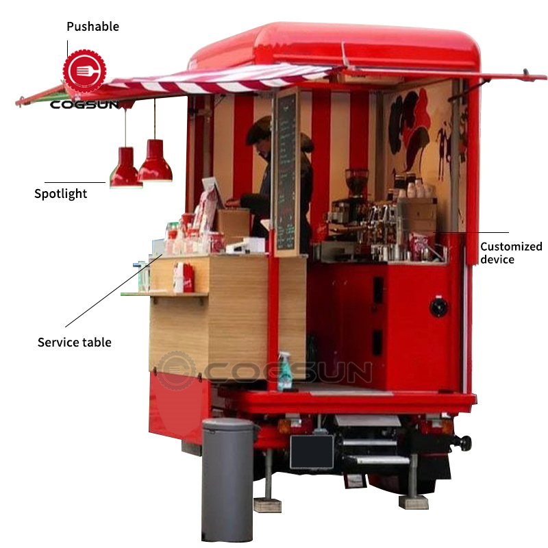 Electric Food Truck Fast Food Vending Cart Catering Cart Mobile Beer Bar Ice Cream Truck Tricycle Food Truck with Kitchen