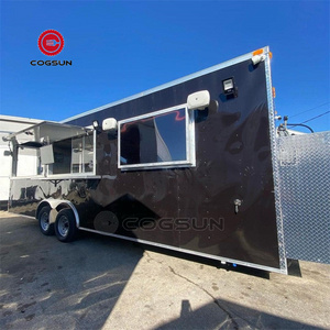 Mobile Camper Kitchen Pizza Trailer With Various Cooking Equipments Salad Refrigeration Churro Coffee Food Cart