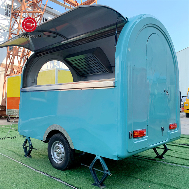 Wholesale Food Cart Crepes Fruit BBQ Trailer  For Food Small Food Cart Design Stainless Steel