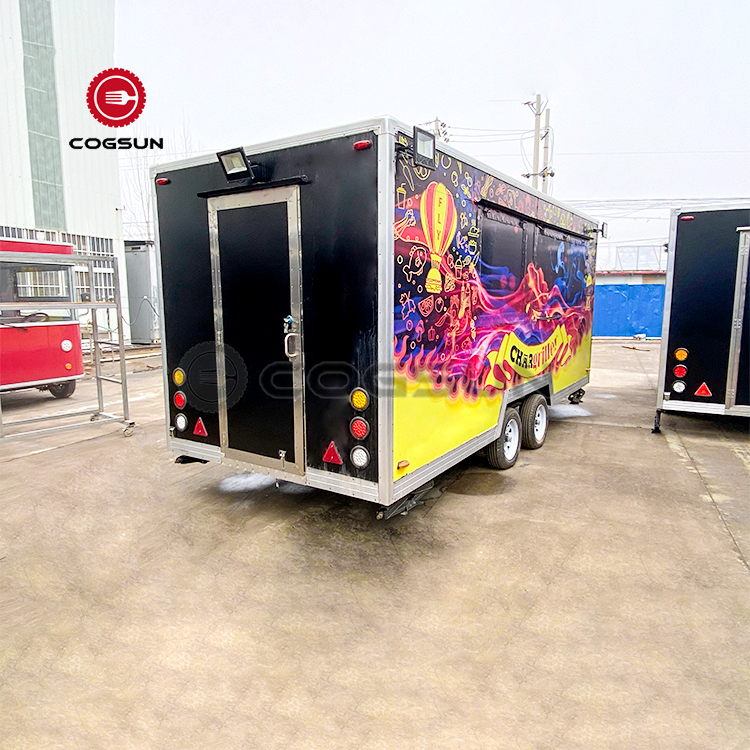 Hot Selling Food Track Mobile Kitchen Catering Trailer Bubble Tea Bar Coffee Truck Fast Food Trailer