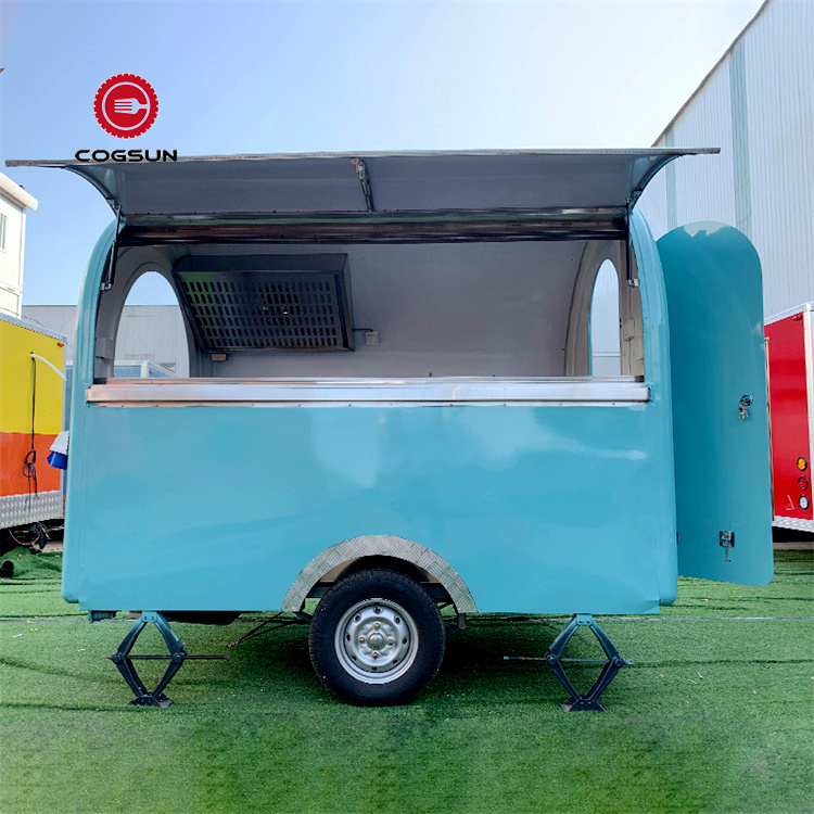 Wholesale Food Cart Crepes Fruit BBQ Trailer  For Food Small Food Cart Design Stainless Steel