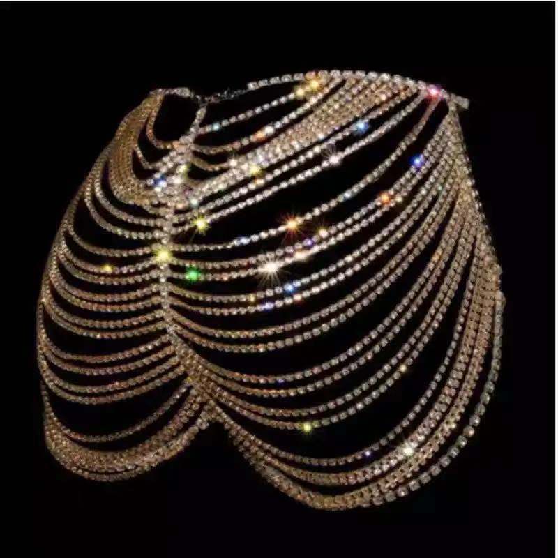 Fashion Multi-layer Body Chain Rhinestone Butt Waist Layered Belly Skirt Body Jewelry Sexy Shorts Belly Chain for Women