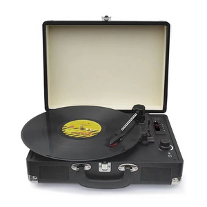 New High Quality Table Top Built-in Speakers Moving Magnet Cartridge Vintage LP Vinyl Records Bluetooth Turntable Player