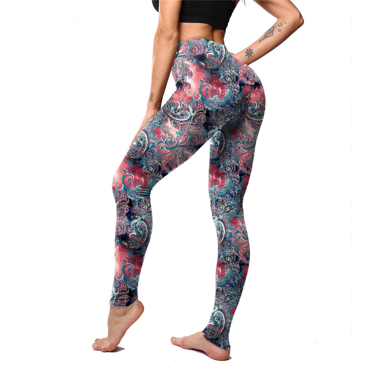 Wholesale Women Sexy Fitness Gym Wear Printed Scrunch Butt Workout Tights High Waist Animal Print Yoga Leggings