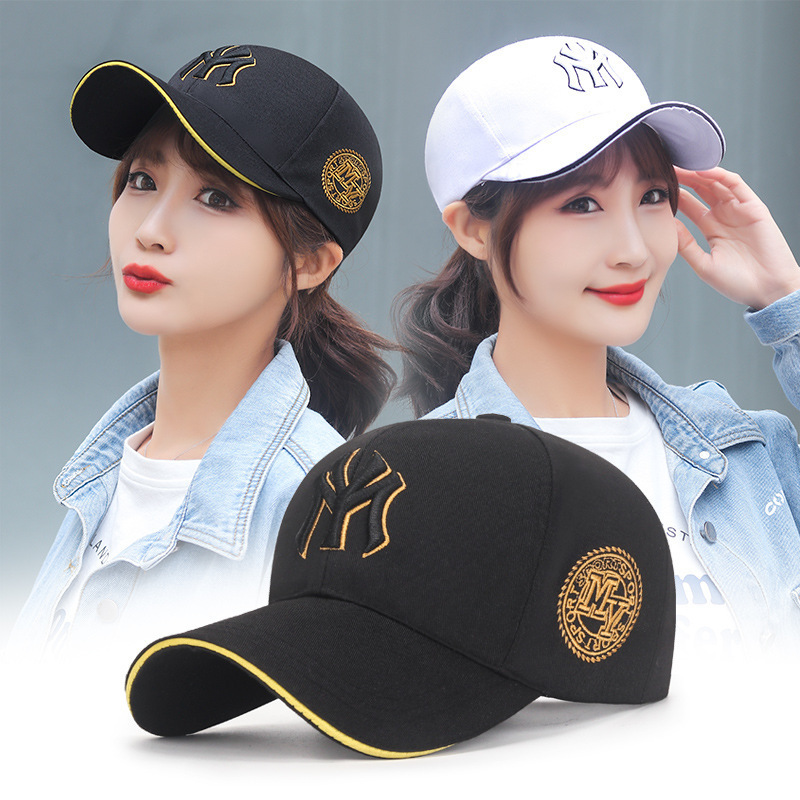 New Trendy Embroidered Baseball Caps Men Women Couples-Casual Adjustable Sun Protection Peaked Hats Dot Parties Youth Students