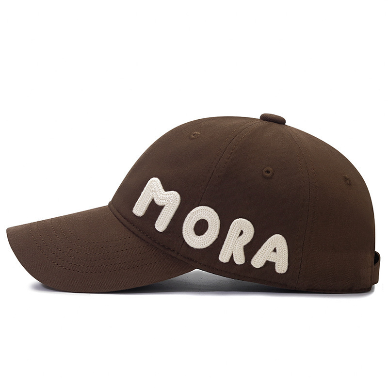 Small Korean Style Hat Three-dimensional Letters New Style MORA Embroidery Large Head Circumference Peaked Cap Men Baseball Cap