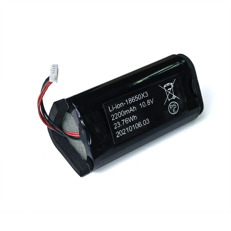 rechargeable lithium ion  cylindrical  18650-3S1P-2600 10.8V 2200mAh battery pack with PCM for Massage gun