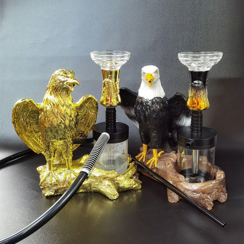 2021 Smoking Tobacco Accessories Resin Glass Portable Nargile Hookah Eagle Shape Shisha