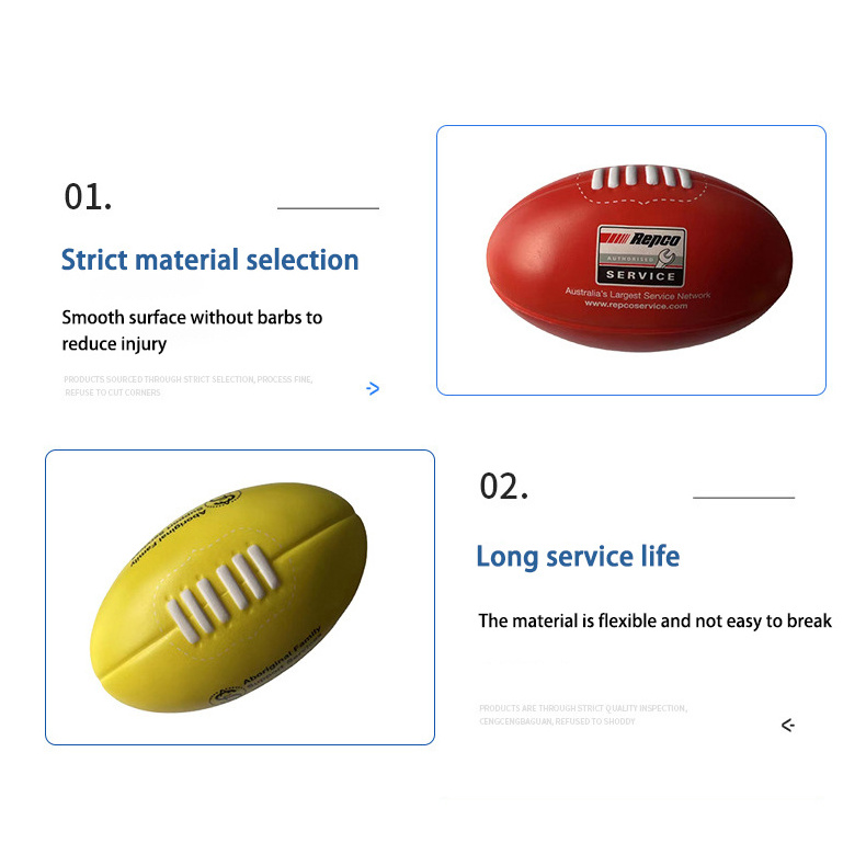 Granule American Football Stress Relief Anti Stress Toy Ball 5inch Pu Foam Custom Logo Adult Kid Mini Sports Toys