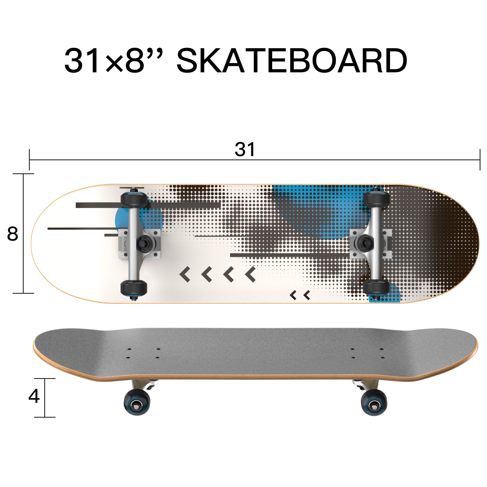 31inches Skateboard Trucks Wholesale Freestyle Longboard Custom Maple Skateboard Deck