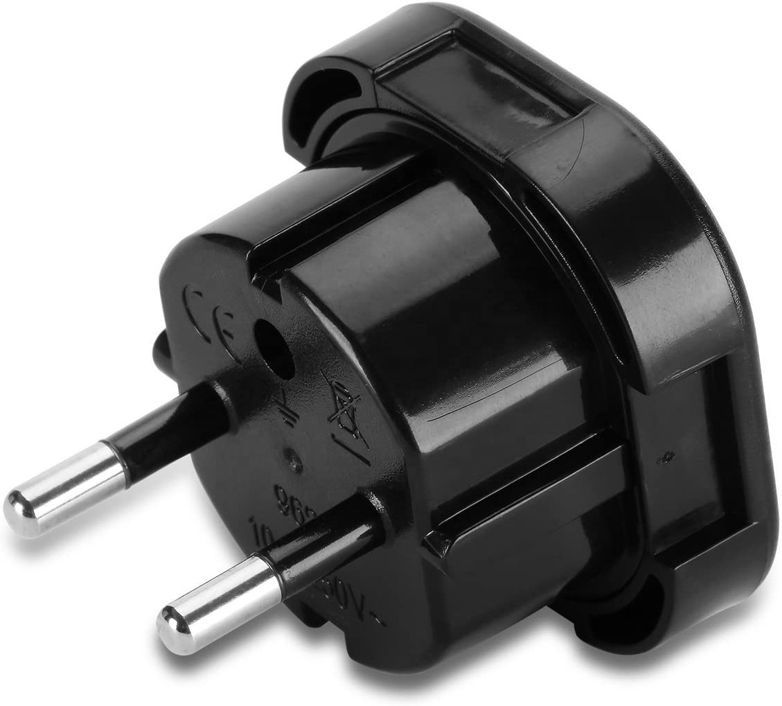 UK to EU Travel Adapter UK to DE Travel Plug UK to DE Power Adapter UK 3 Pin to Euro 2 Pin Type E Plug White/Black