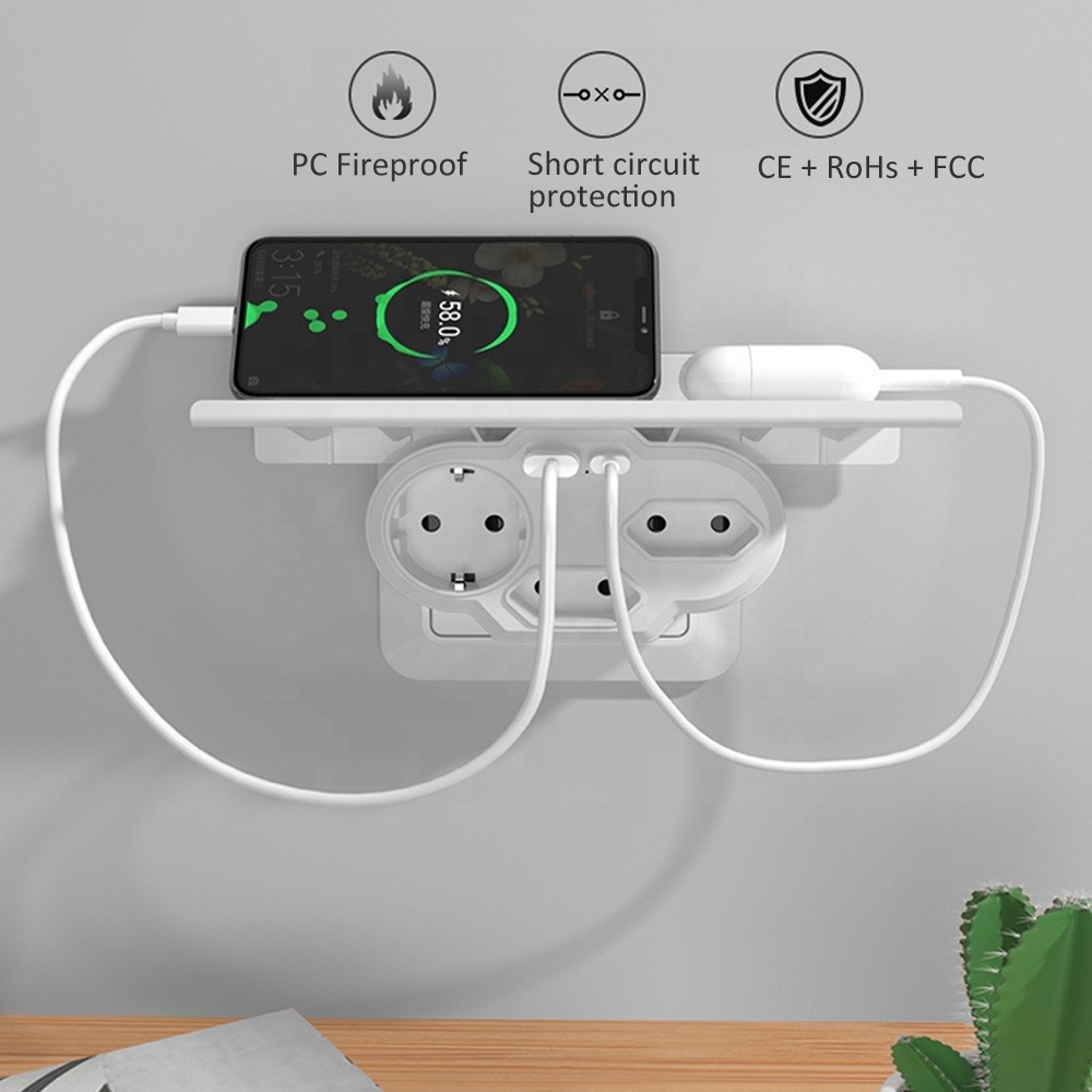 5 Outlet Wireless Charging Smart Plug USB C Power Strip With or Without Nightlight Indication Socket