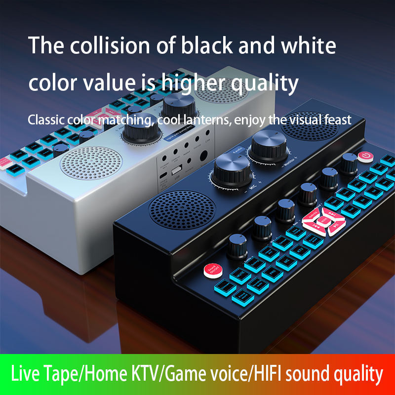 SY7 podcast live audio sound card & mixer,usb bluetooth microphone audio interface home ktv studio equipment