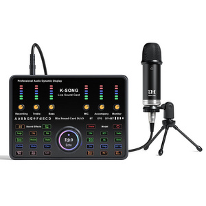 Podcast Equipment Bundle, All-in-One Audio Interface Live Sound Card for PC/Laptop/Phone, Streaming/Podcasting/Gaming