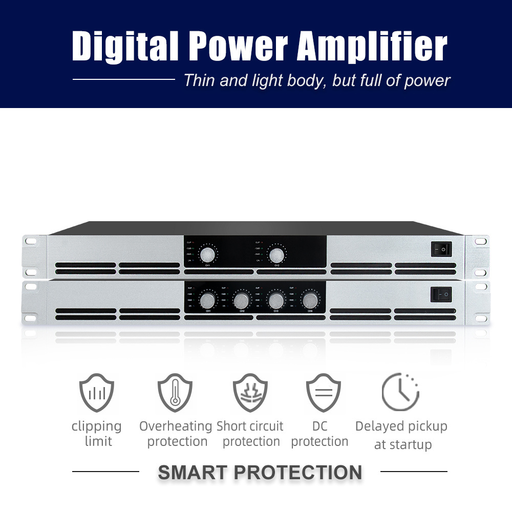 COKYIS Factory price Class G Digital Power Amplifier Professional 2/4 Channel Power Amplifier/1500W Power/1U Size