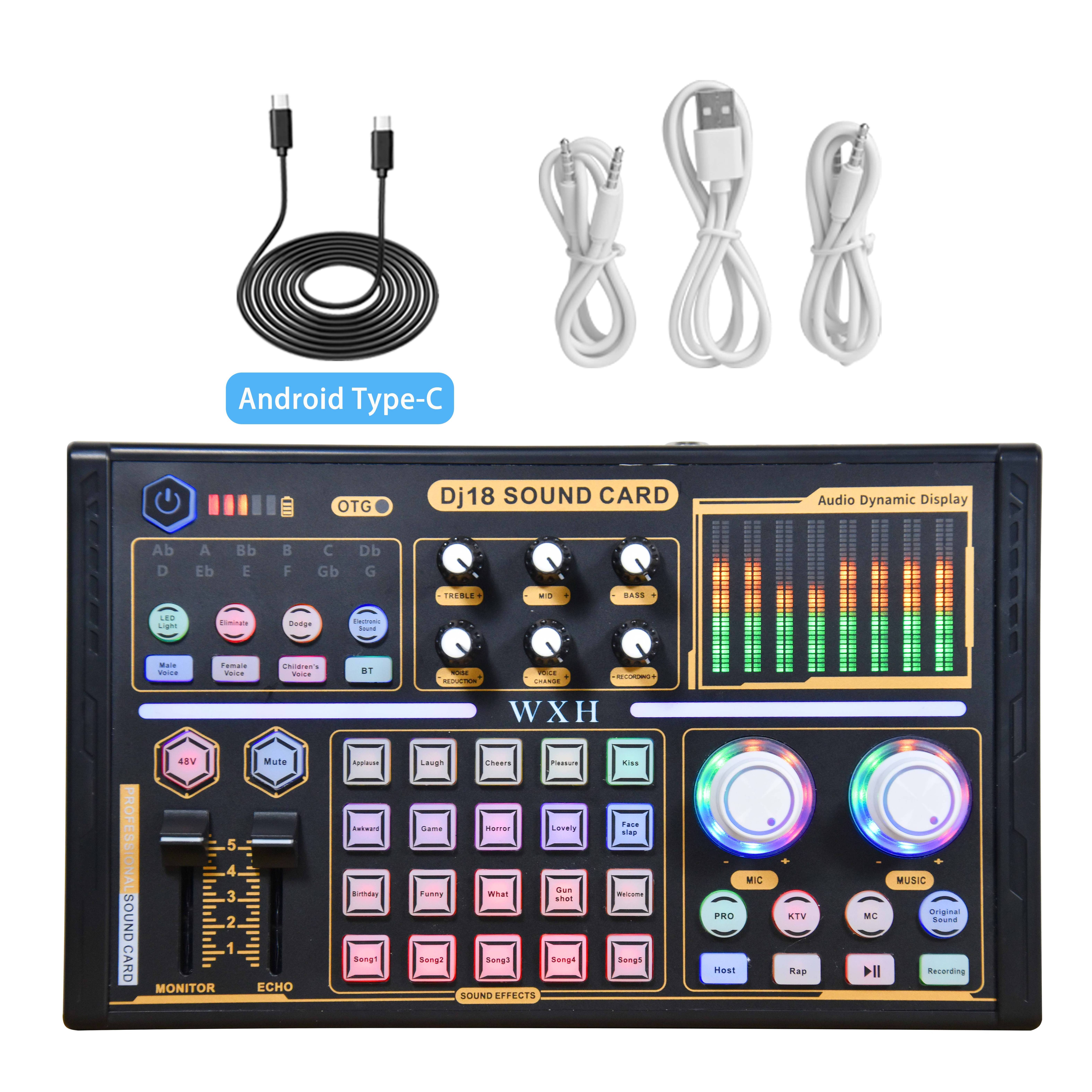 Podcast Equipment - Podcast Sound Board Microphone Kit Bundle,  Audio Sound Card Mixer with Effects Youtube Starter Kit