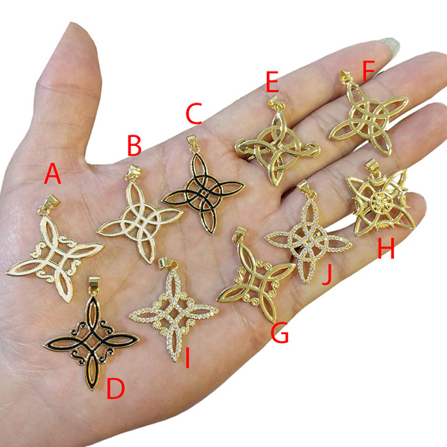 New ! Religion pendant 18K gold filled pendants Vintage Celtic Cross Amulets Irish knot pendants