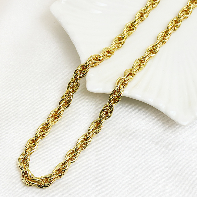 chain accessories Figaro Chunky Twisted Miani Cuban Chain 18K Gold Plated Necklace paperclip chain Snake Rope For Men Women