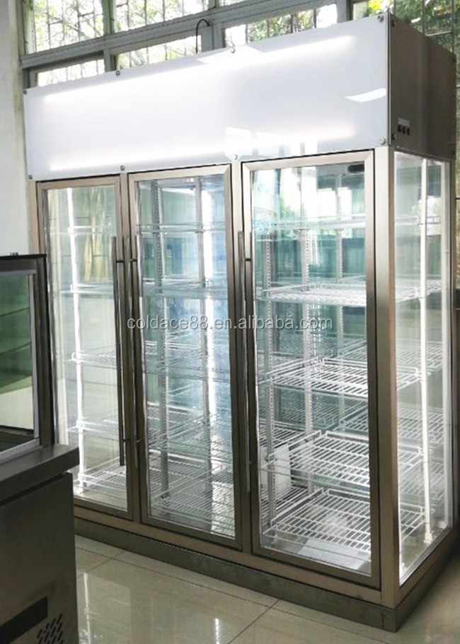 All glass sides flower refrigerator with warm light