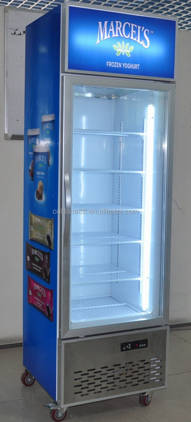 Single door ice cream gelato display vertical freezer