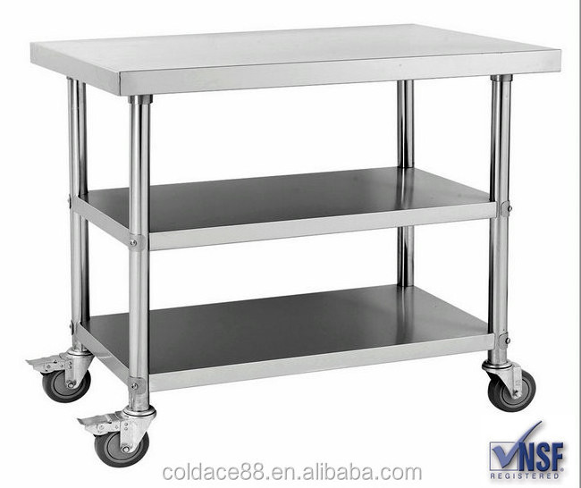 Workbench stainless steel three layers work table Sold On /Kitchen equipment