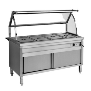 wholesale price stainless steel buffet guangzhou food warmer non used chafing dish for sale/4 Pan Buffet Fridge