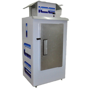 Dry/bagged Ice deep freezer cold storage bin with refrigeration compressor