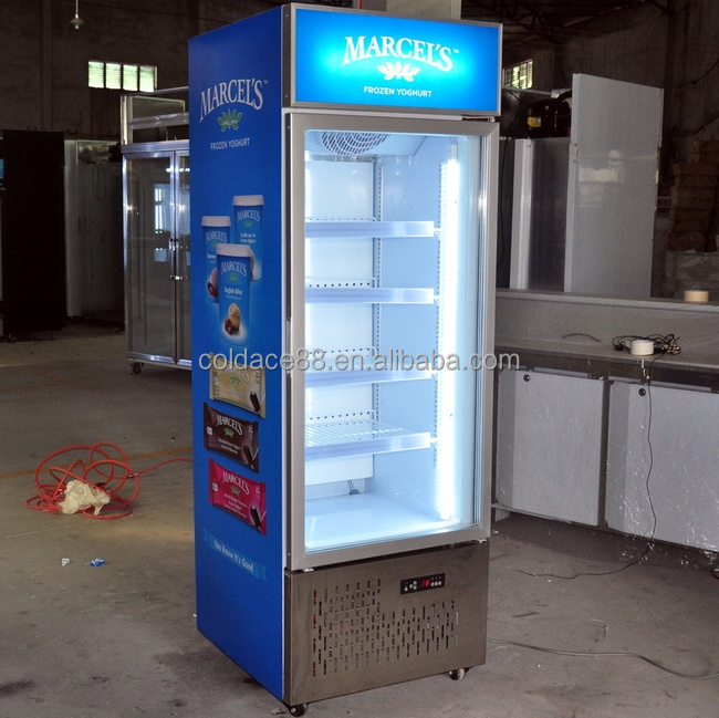 Single door ice cream gelato display vertical freezer