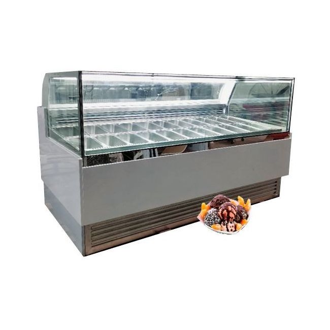 Fashionable Mobile Ice Cream Display Cart with Umbrella Protection and Music Playing Function