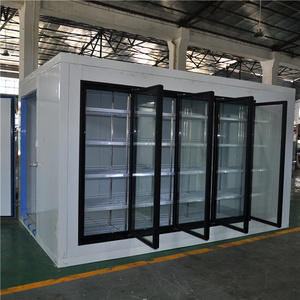 5 Meter Length Walking cooler and freezer with glass door