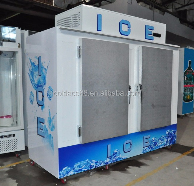 Outdoor customized size ice bagged storage bin freezer with logo