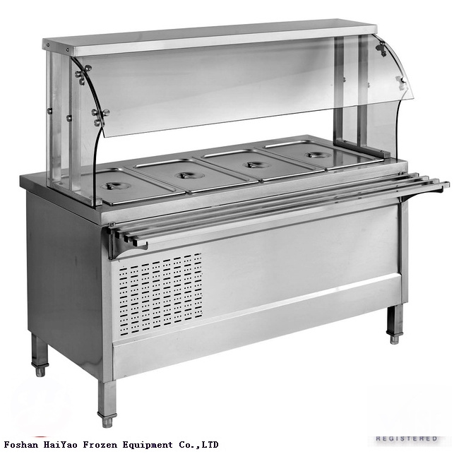 wholesale price stainless steel buffet guangzhou food warmer non used chafing dish for sale/4 Pan Buffet Fridge