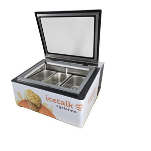 Buffet 3 Pans counter-top ice cream showcase mini display freezer