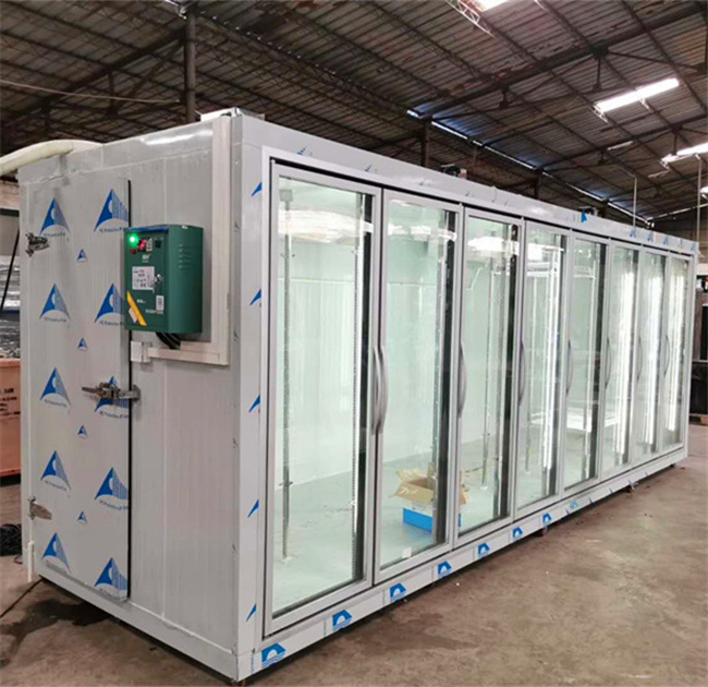 Glass Display Walk In Cold Room Freezer Storage Chiller Room For Sale