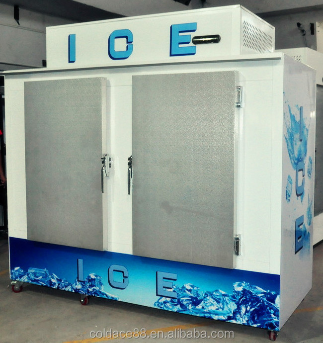 Outdoor customized size ice bagged storage bin freezer with logo