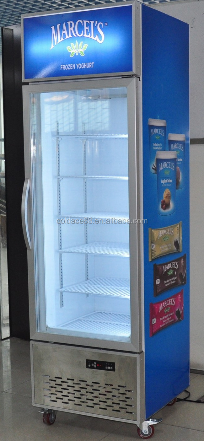 Single door ice cream gelato display vertical freezer