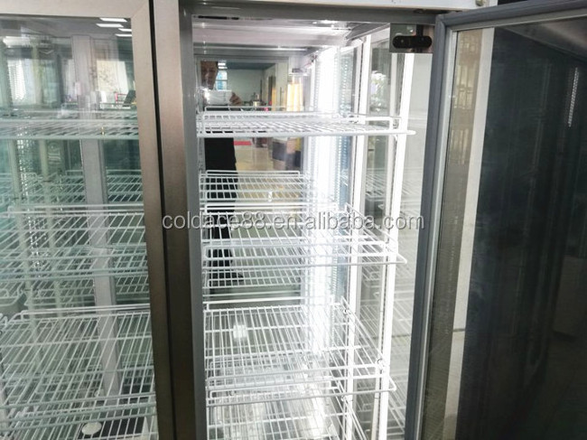 All glass sides flower refrigerator with warm light