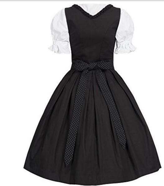 ecowalson Oktoberfest Beer Women Girl Costume Maid Wench Germany Bavarian Short Sleeve Fancy Dress Dirndl german waitress cost