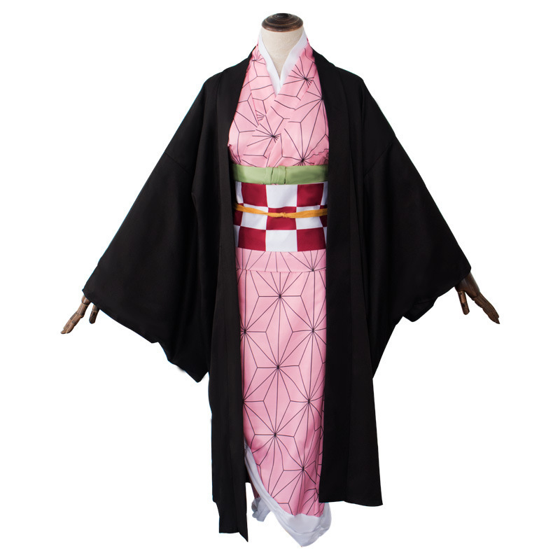 Adult Kids Anime Tanjirou Kamado Nezuko Zenitsu Shinobu Cosplay Women Kimono Cosplay Costume Wig