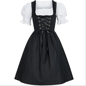 ecowalson Oktoberfest Beer Women Girl Costume Maid Wench Germany Bavarian Short Sleeve Fancy Dress Dirndl german waitress cost