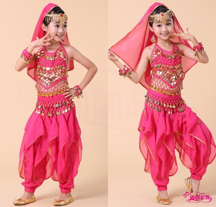 Kids Princess Girl Indian Belly Dance Costume Cosplay Bollywood Ornaments